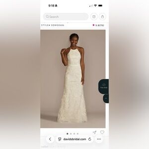 Embroidered Wedding Dress David’s Bridal design SDWG0686 soft white